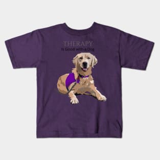 Therapy Dog Purple Kids T-Shirt